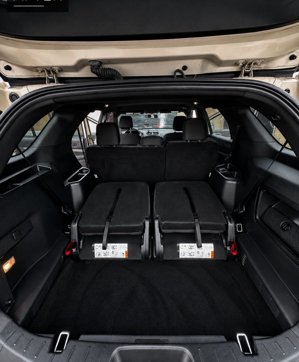 Clean SUV third-row cargo after detailing
