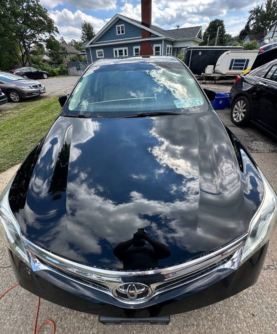 Polished Toyota hood after correction